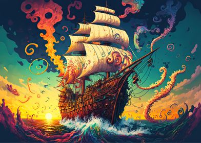 pirate ship colorful