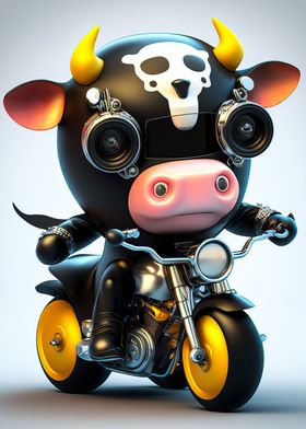 Cute Cow  Riding a bike