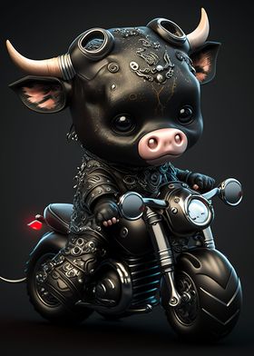 Cute Cow  Riding a bike