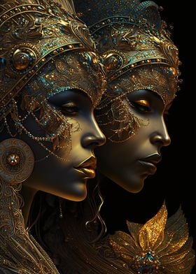 Female Golden Masks