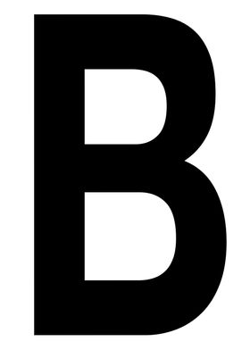 Letter B in black