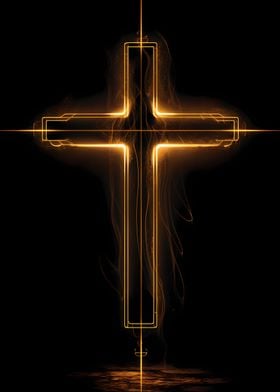 Golden Christian Cross 3