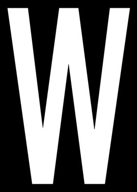 Letter W in white