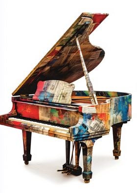 Grand Piano Pop Art Poster