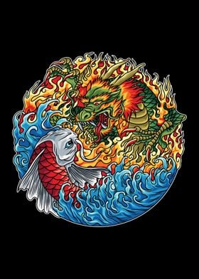 Koi Dragon  Illustration