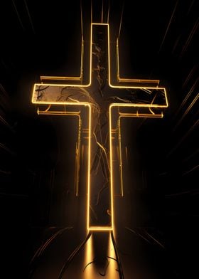 Golden Christian Cross 2