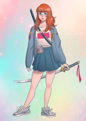 Anime Samurai Girl