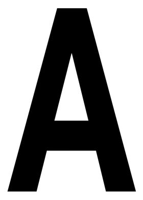 Letter A in black