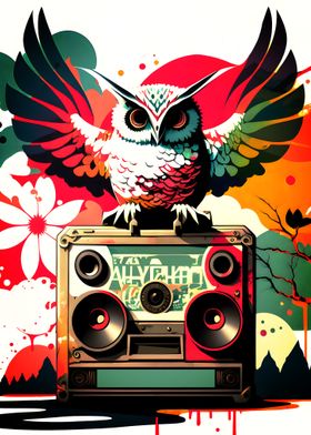 Music Retro Owl