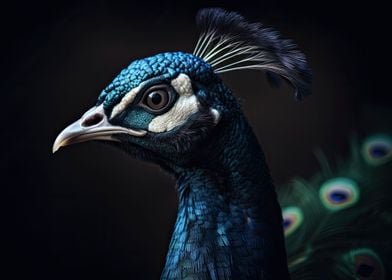 Peacock black background