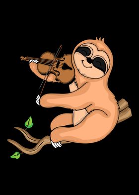 Sloth Violin Player Music 