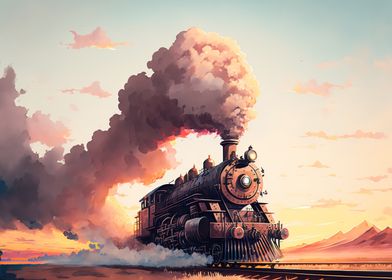  Locomotive Train Sunset