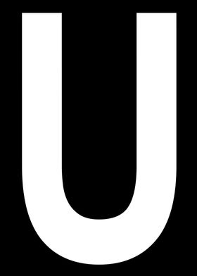 Letter U in white