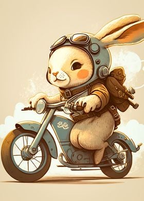 Cute Bunny Riding a bike