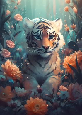 Tiger in a field