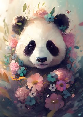 Panda in a field