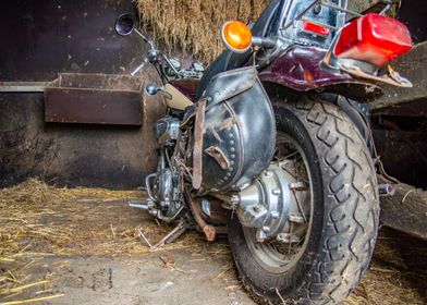 Old motorcycle abandoned