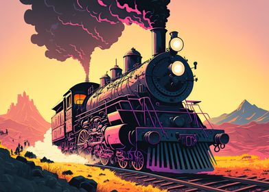  Locomotive Train Sunset