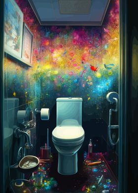 Hyperrealism Colorful WC