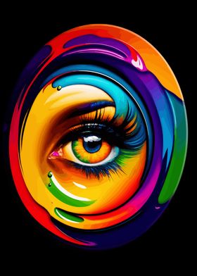 Woman Eye And Color Frame