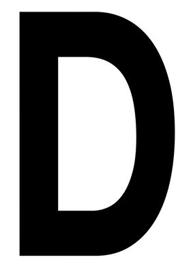 Letter D in black