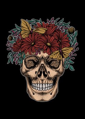  Crown Skull Illustration