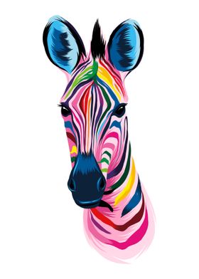 Zebra head portrait