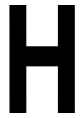 Letter H in black