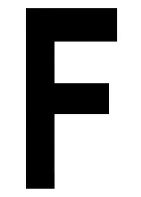 Letter F in black
