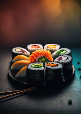 Sushi food japan