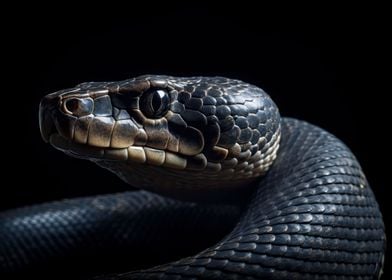 Snake Portrait Black