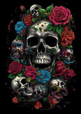 Skull and Roses Skull Rose