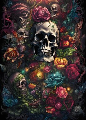 Skull and Roses Skull Rose