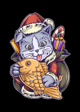 Santa claus Christmas cat