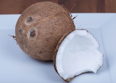 Coconut on White