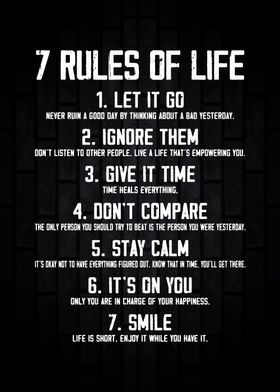 7 Rules Of Life Vintage
