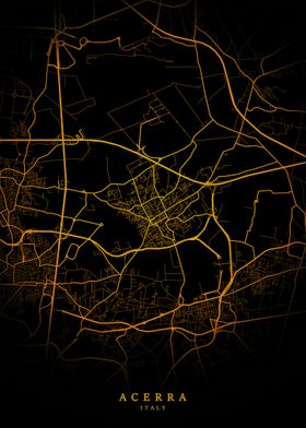 Acerra City Map Gold