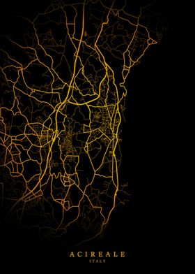 Acireale City Map Gold
