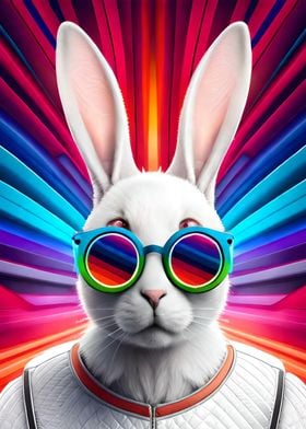 Retro Glasses Rabbit