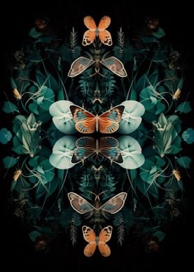 Symmetric Orange Butterfli