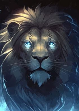 Magic lion head fantasy