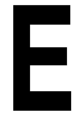 Letter E in black