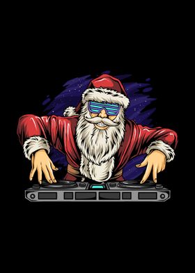 Santa claus playing dj