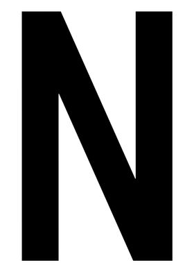 Letter N in black