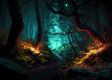 Magical fantasy forest