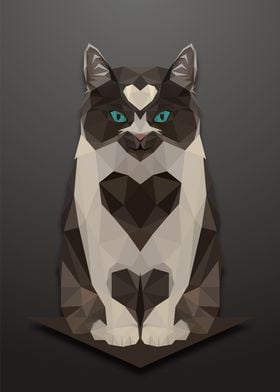 Cat Sitting Lowpoly