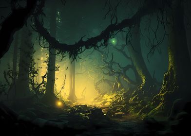 Magical fantasy forest