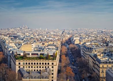 Aerial Paris cityscape