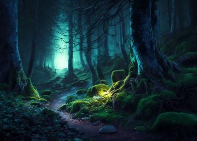 Magical fantasy forest