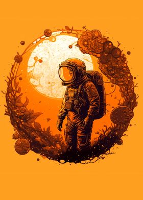 Astronaut Vector In Tree